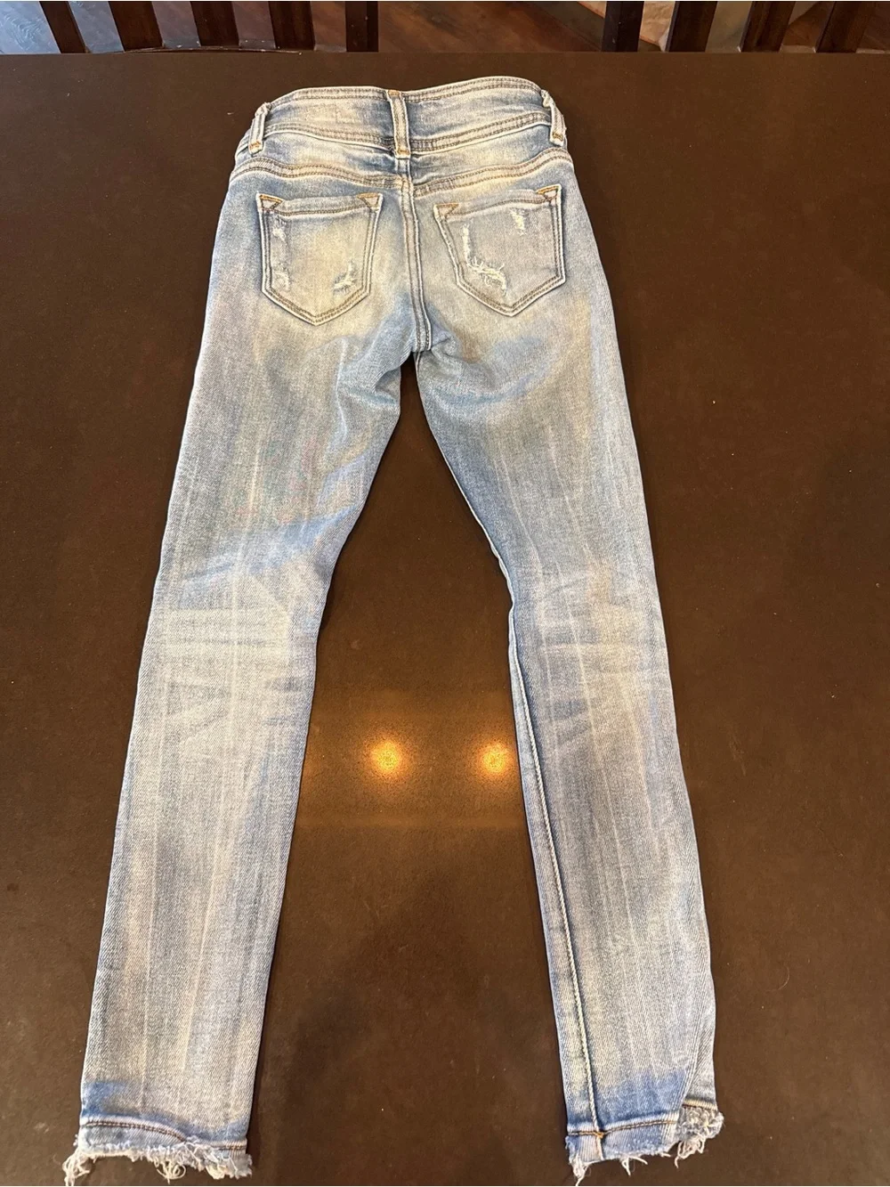 KanCan Light Wash Girls Distressed Knee Jeans